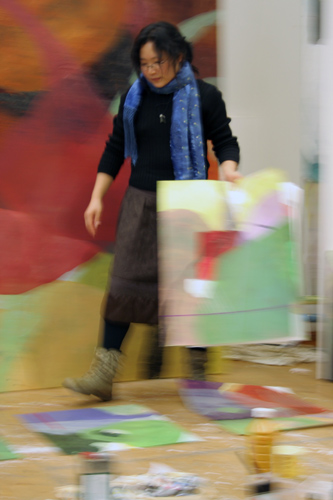 Yafeng Duan im Atelier